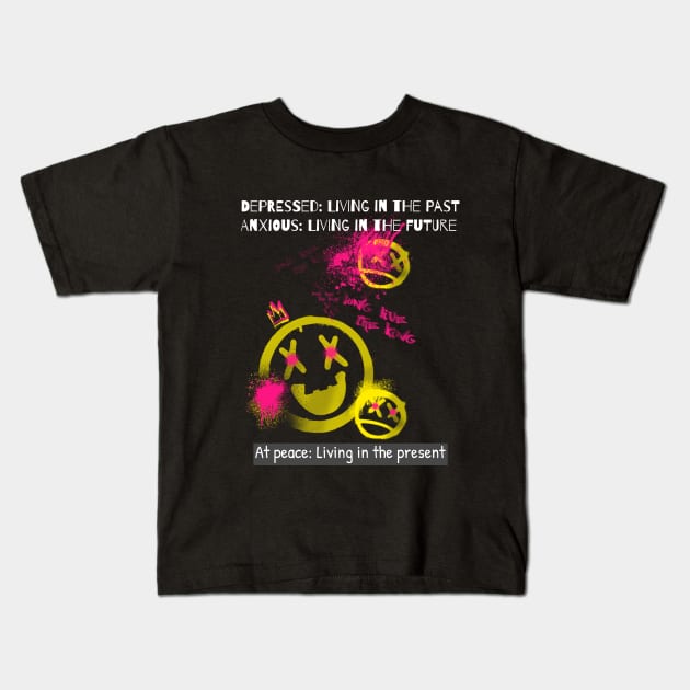 At peace: living in the present (child's graffiti) Kids T-Shirt by PersianFMts